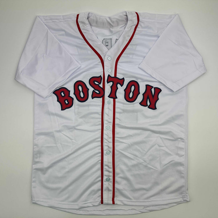 Facsimile Autographed Jarren Duran Boston White Reprint Laser Auto Baseball Jersey Size Men's XL