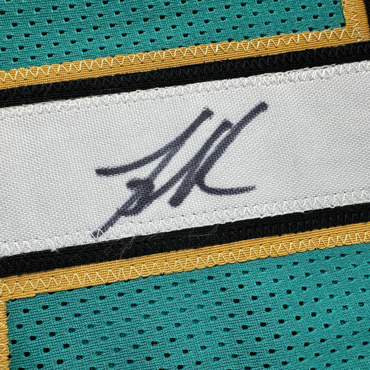 Autographed/Signed Mike Bibby Vancouver Teal Retro Basketball Jersey JSA COA