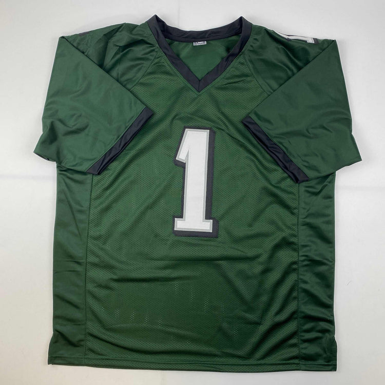 Facsimile Autographed Jalen Hurts Philadelphia Green Reprint Laser Auto Football Jersey Size Men's XL