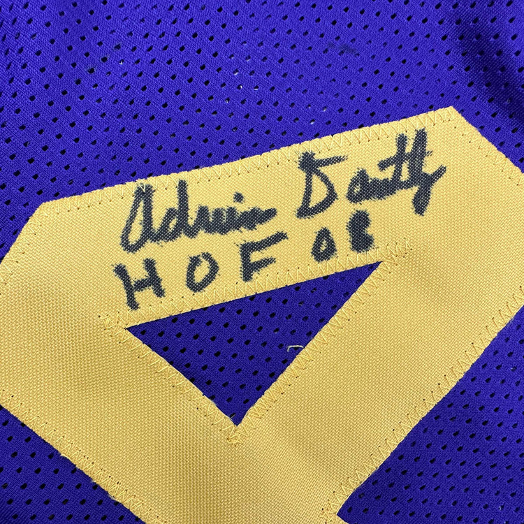 Autographed/Signed Adrian Dantley HOF 2008 Utah Purple Basketball Jersey Beckett BAS COA