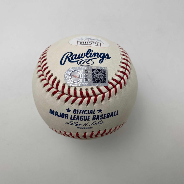 Autographed/Signed Jose Altuve 2011 Futures Game Rawlings Official Major League Baseball ROML JSA COA Auto