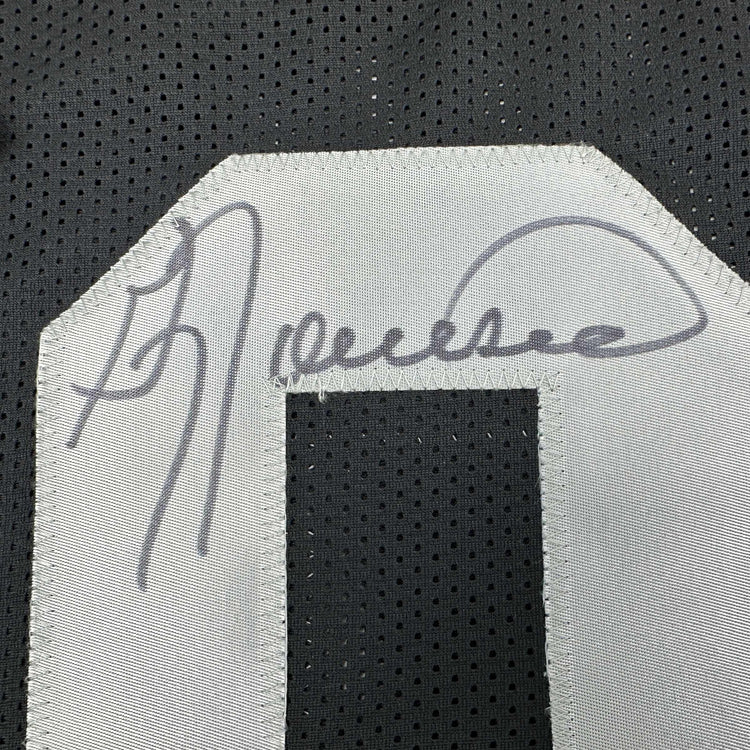 Autographed/Signed Greg Townsend Oakland Black Football Jersey JSA COA