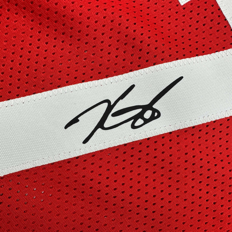 Facsimile Autographed Kevin Durant Houston Red Reprint Laser Auto Basketball Jersey Size Men's XL