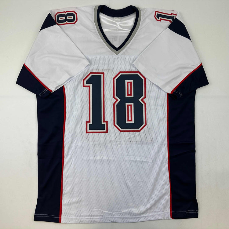 Autographed/Signed Matthew Slater New England White Football Jersey Beckett BAS COA
