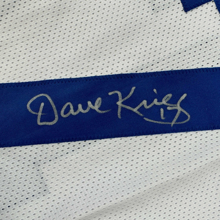 Autographed/Signed David Krieg Seattle White Football Jersey JSA COA