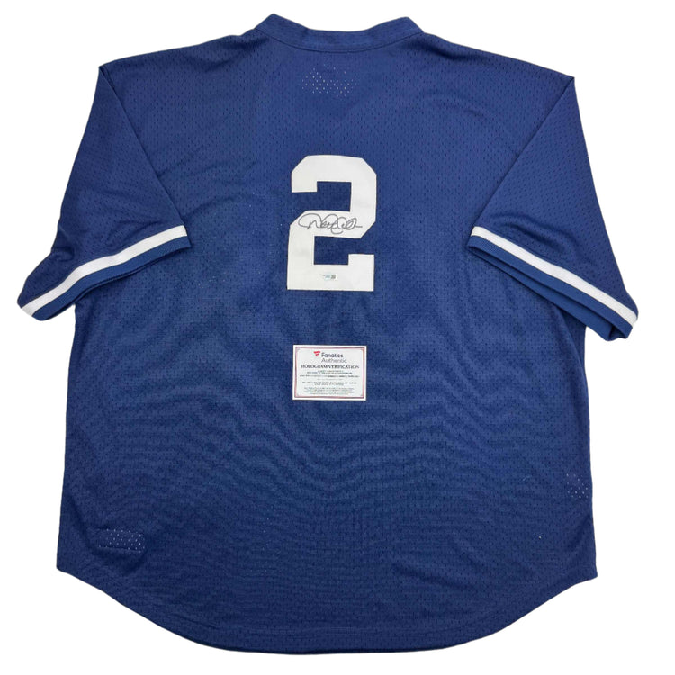 Autographed/Signed Derek Jeter New York Yankees Blue Mitchell & Ness Baseball Jersey Fanatics COA