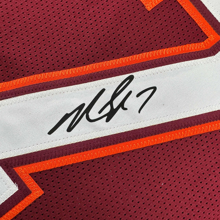 Facsimile Autographed Michael Mike Vick Virginia Tech Maroon Reprint Laser Auto College Football Jersey Size Men's XL