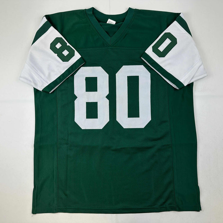 Facsimile Autographed Wayne Chrebet New York Green Reprint Laser Auto Football Jersey Size Men's XL