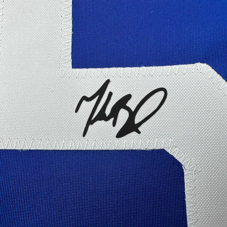 Facsimile Autographed Mookie Betts Los Angeles LA Blue Reprint Laser Auto Baseball Jersey Size Men's XL
