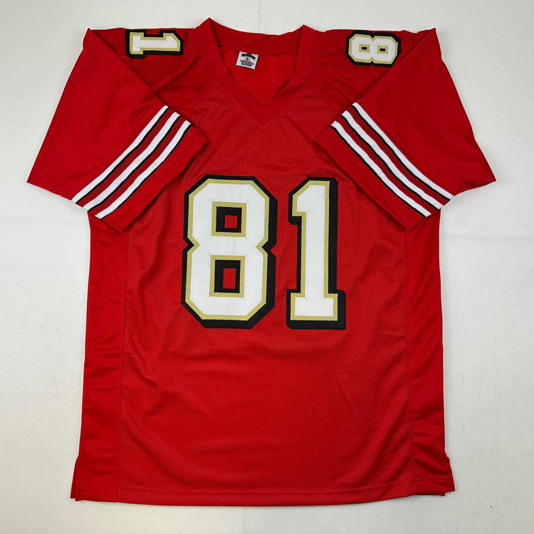 Facsimile Autographed Terrell Owens San Francisco Red Reprint Laser Auto Football Jersey Size Men's XL