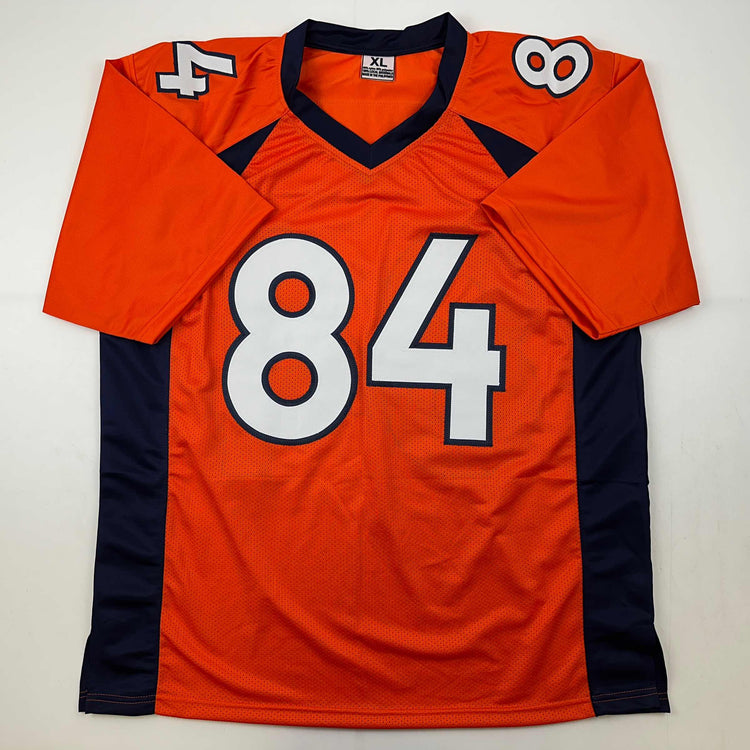 Facsimile Autographed Shannon Sharpe Denver Orange Reprint Laser Auto Football Jersey Size Men's XL