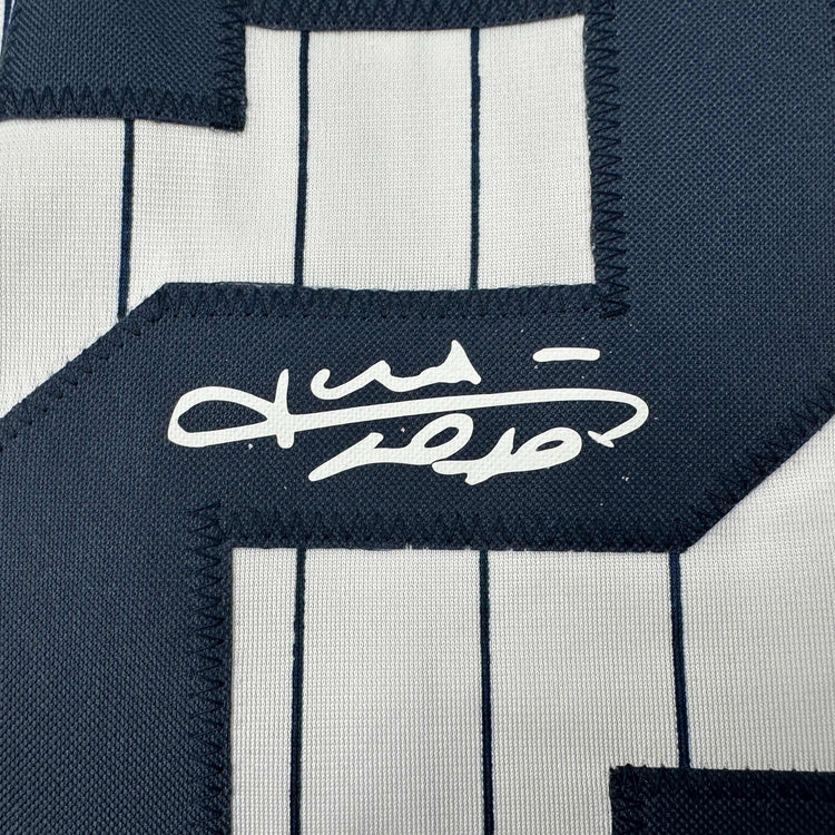 Facsimile Autographed Juan Soto New York Pinstripe Reprint Laser Auto Baseball Jersey Size Men's XL
