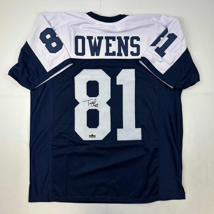 Facsimile Autographed Terrell Owens Dallas Thanksgiving Day Reprint Laser Auto Football Jersey Size Men's XL