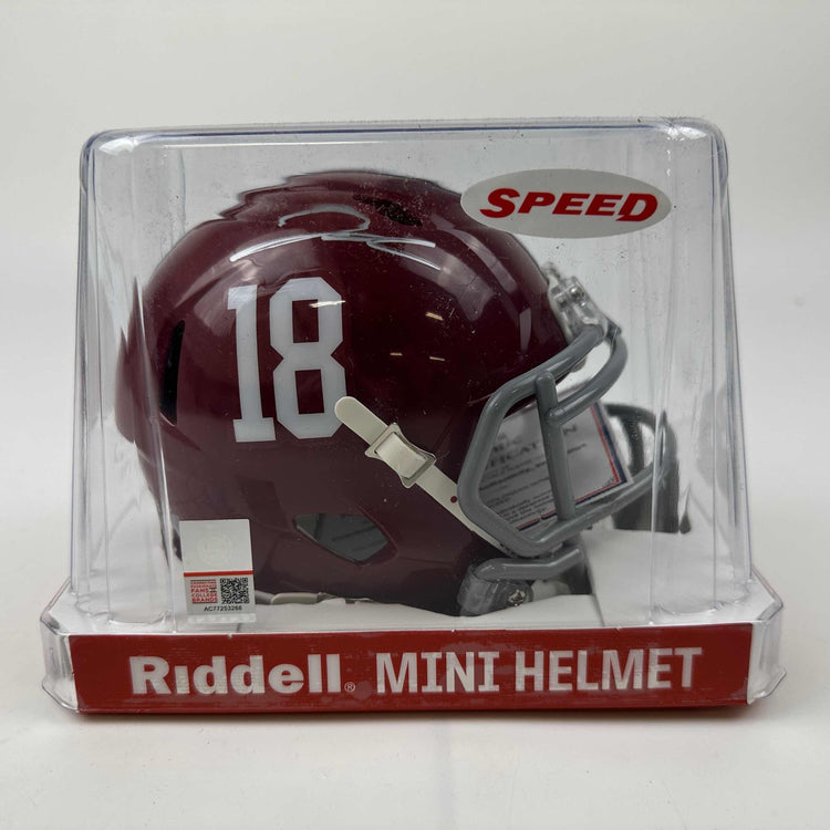 Autographed/Signed Jahmyr Gibbs Alabama Crimson Tide Mini College Football Helmet Fanatics COA