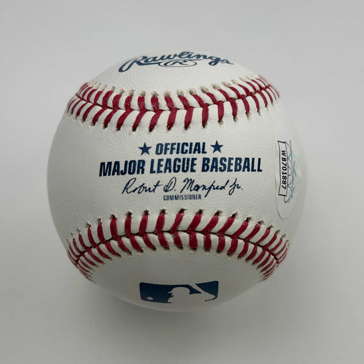 Autographed/Signed Denny McLain 31-6, 1968 Rawlings Official Major League Baseball ROML JSA COA