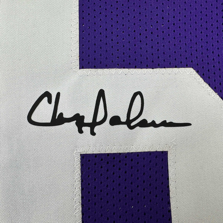 Framed Facsimile Autographed Chris Doleman 35x39 Minnesota Purple Reprint Laser Auto Football Jersey