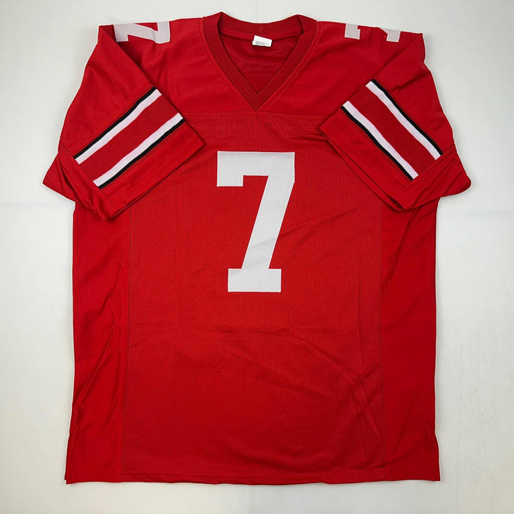 Facsimile Autographed Dwayne Haskins Jr. Ohio State Red Reprint Laser Auto College Football Jersey Size Men's XL