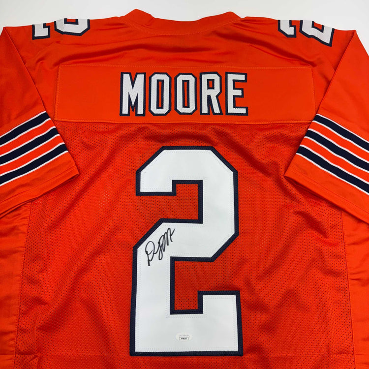 Autographed/Signed D.J. DJ Moore Chicago Retro Orange Football Jersey Beckett JSA COA