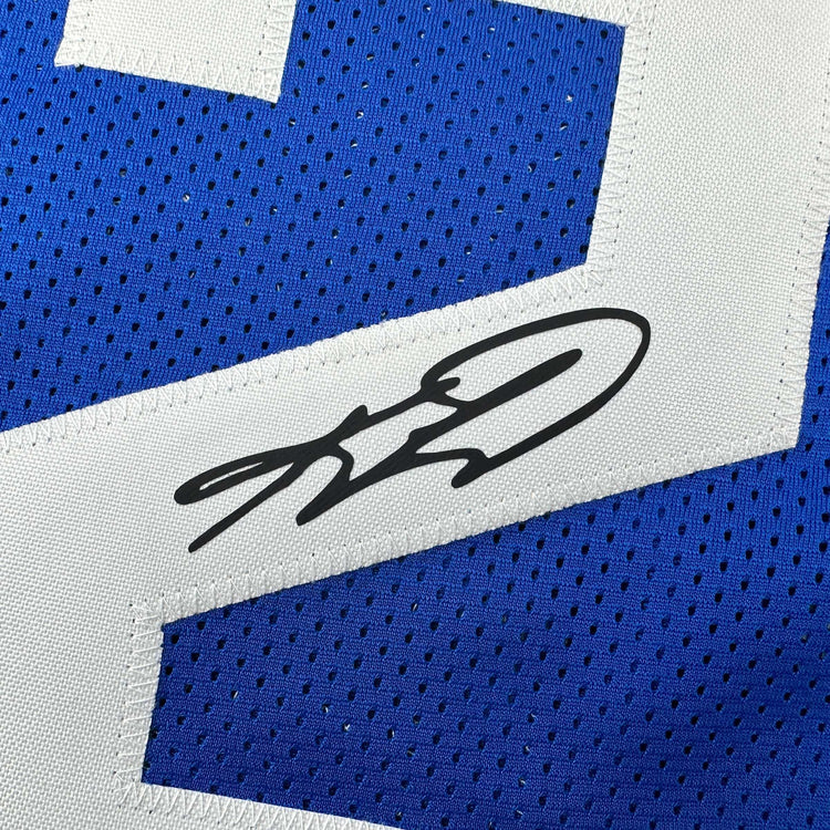 Facsimile Autographed Kawhi Leonard Los Angeles LA Blue Reprint Laser Auto Basketball Jersey Size Men's XL
