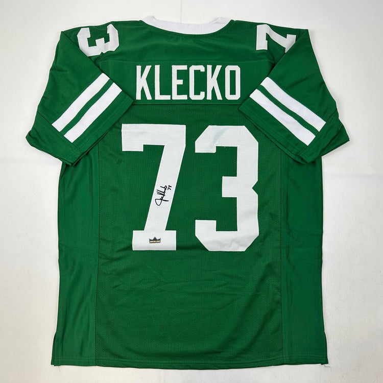 Facsimile Autographed Joe Klecko New York Green Reprint Laser Auto Football Jersey Size Men's XL