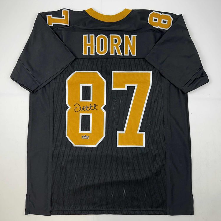 Facsimile Autographed Joe Horn New Orleans Black Reprint Laser Auto Football Jersey Size Men's XL