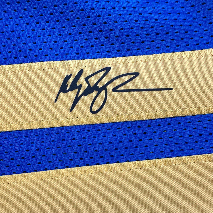 Facsimile Autographed Klay Thompson Golden State Blue Reprint Laser Auto Basketball Jersey Size Men's XL