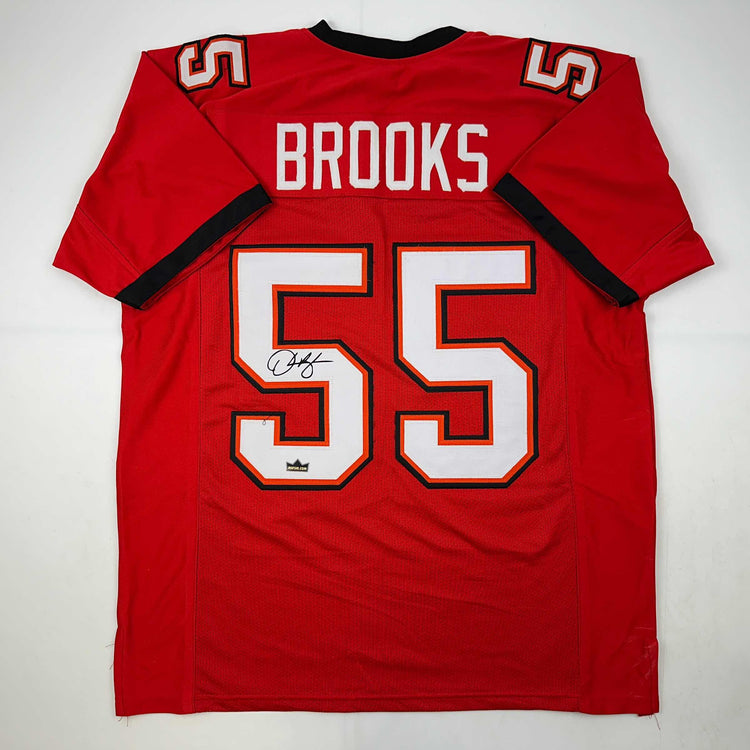 Facsimile Autographed Derrick Brooks Tampa Bay Red Reprint Laser Auto Football Jersey Size Men's XL