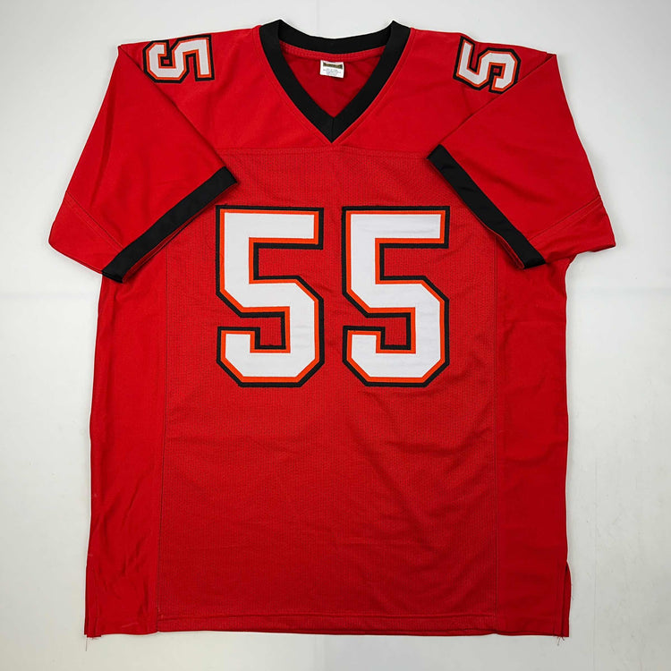 Facsimile Autographed Derrick Brooks Tampa Bay Red Reprint Laser Auto Football Jersey Size Men's XL