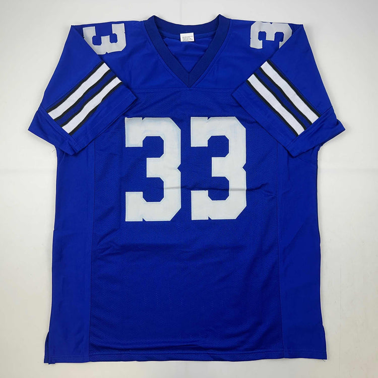 Facsimile Autographed Tony Dorsett Dallas Blue Reprint Laser Auto Football Jersey Size Men's XL