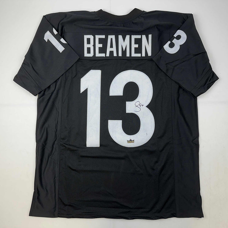 Facsimile Autographed Jamie Foxx Willie Beamen Any Given Sunday Movie Miami Black Reprint Laser Auto Football Jersey Size Men's XL