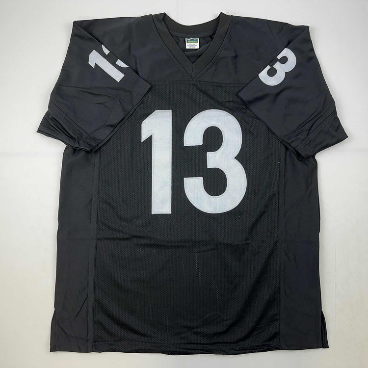 Facsimile Autographed Jamie Foxx Willie Beamen Any Given Sunday Movie Miami Black Reprint Laser Auto Football Jersey Size Men's XL