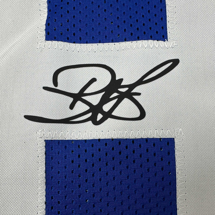 Framed Facsimile Autographed Reggie Wayne 35x39 Indianapolis Blue Reprint Laser Auto Football Jersey