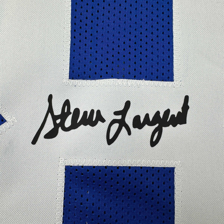 Facsimile Autographed Steve Largent Seattle Blue Reprint Laser Auto Football Jersey Size Men's XL