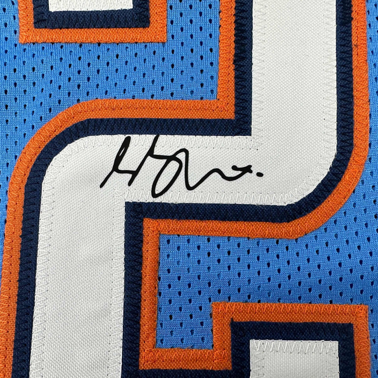 Facsimile Autographed Shai Gilgeous-Alexander SGA Oklahoma City Blue Reprint Laser Auto Basketball Jersey Size Men's XL