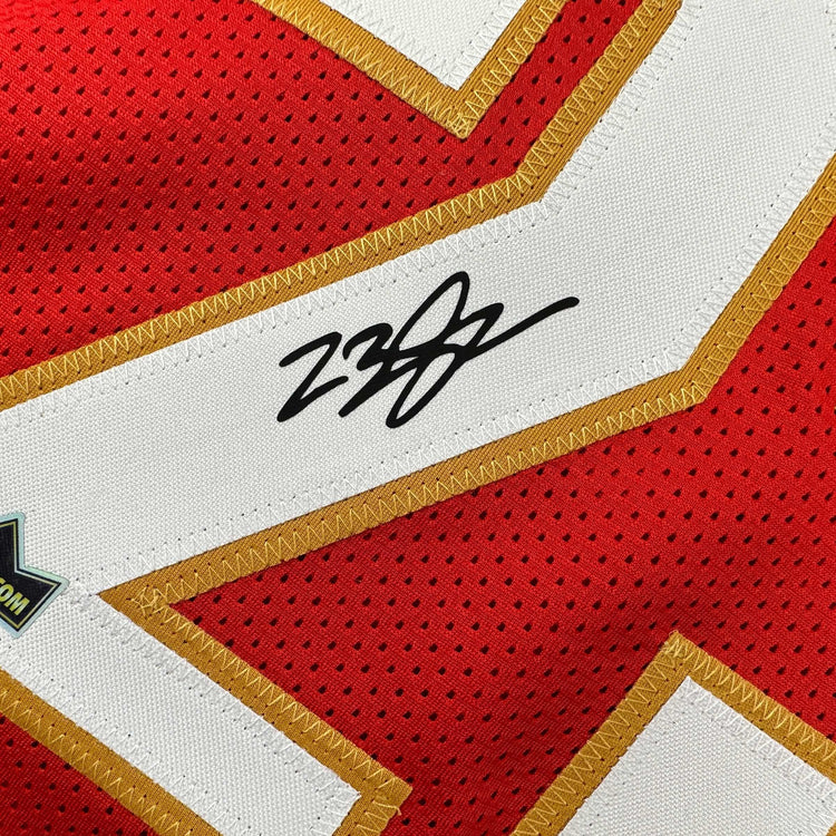 Facsimile Autographed LeBron James Cleveland Red Reprint Laser Auto Basketball Jersey Size Men's XL