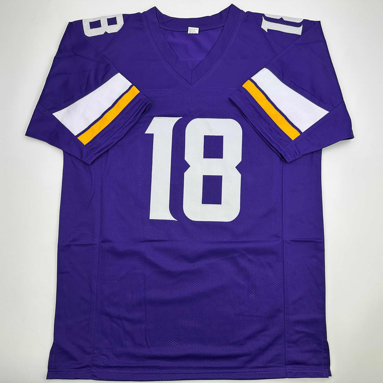 Autographed/Signed Justin Jefferson Minnesota Purple Football Jersey Beckett BAS COA