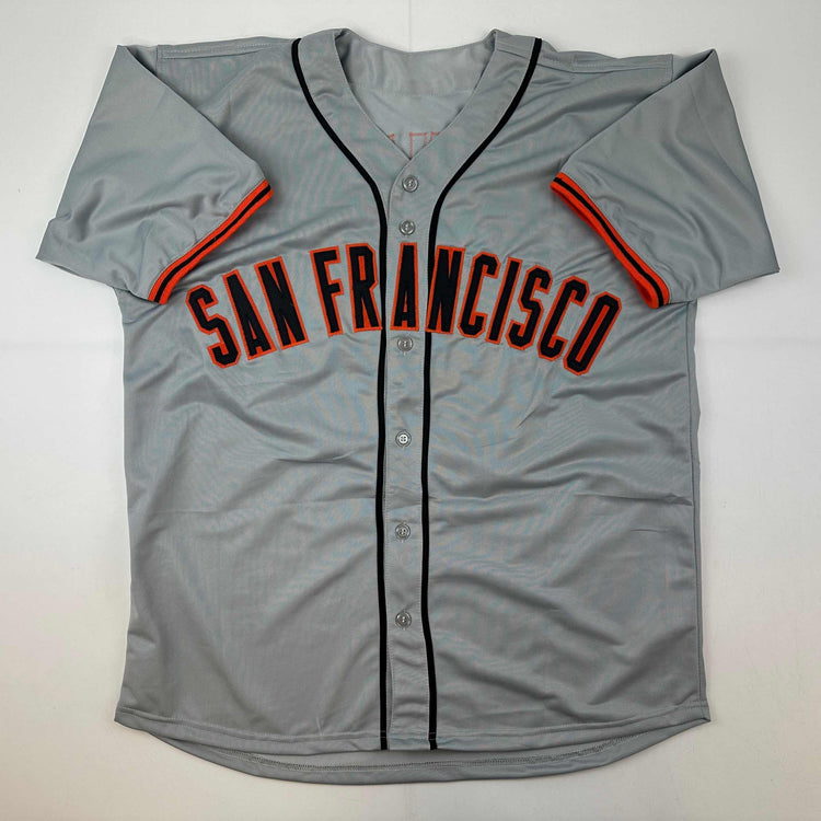 Facsimile Autographed Barry Bonds San Francisco Grey Reprint Laser Auto Baseball Jersey Size Men's XL