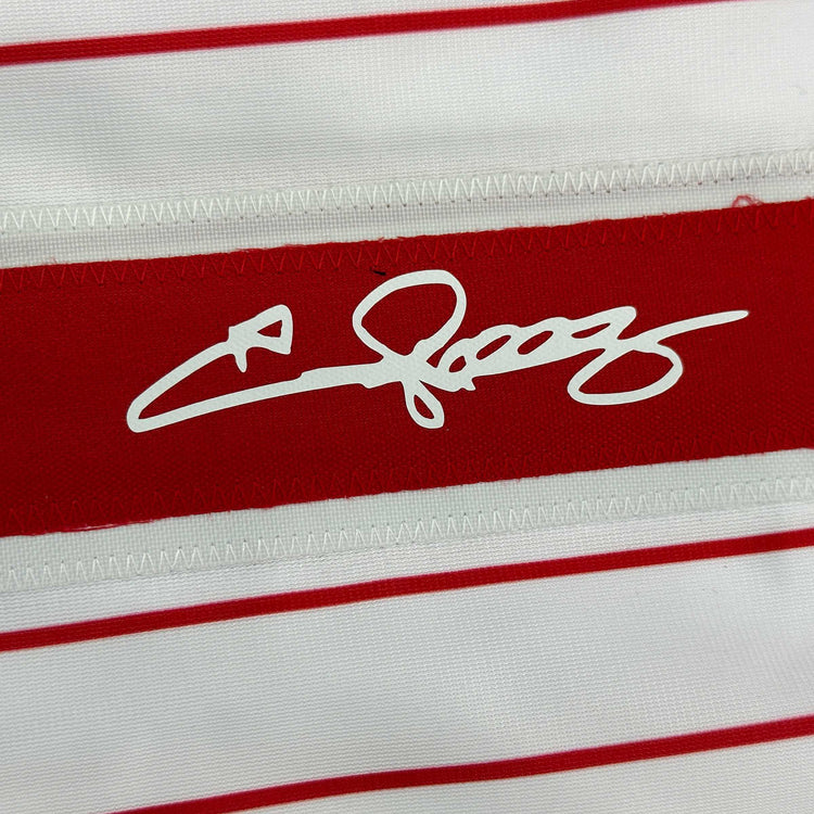 Facsimile Autographed Jimmy Rollins Philadelphia Pinstripe Reprint Laser Auto Baseball Jersey Size Men's XL