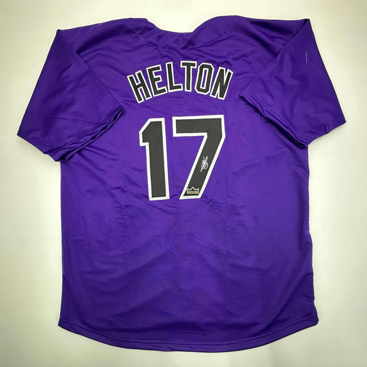Facsimile Autographed Todd Helton Colorado Purple Reprint Laser Auto Baseball Jersey Size Men's XL