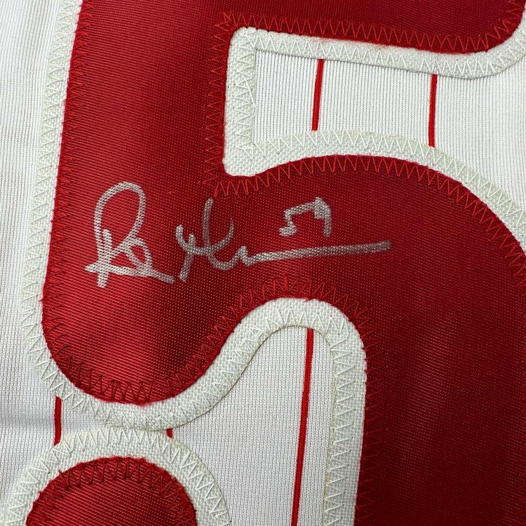 Autographed/Signed Rob Thomson Philadelphia Pinstripe Baseball Jersey Beckett BAS COA