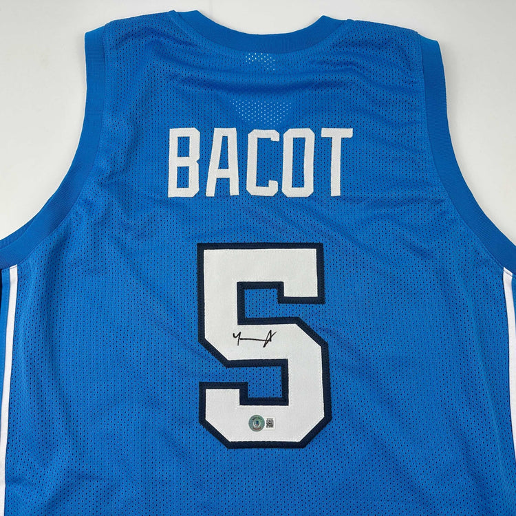 Autographed/Signed Armando Bacot UNC North Carolina Blue College Basketball Jersey Beckett BAS COA