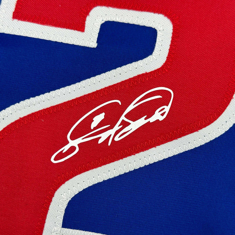 Facsimile Autographed Sammy Sosa Chicago Blue Reprint Laser Auto Baseball Jersey Size Men's XL