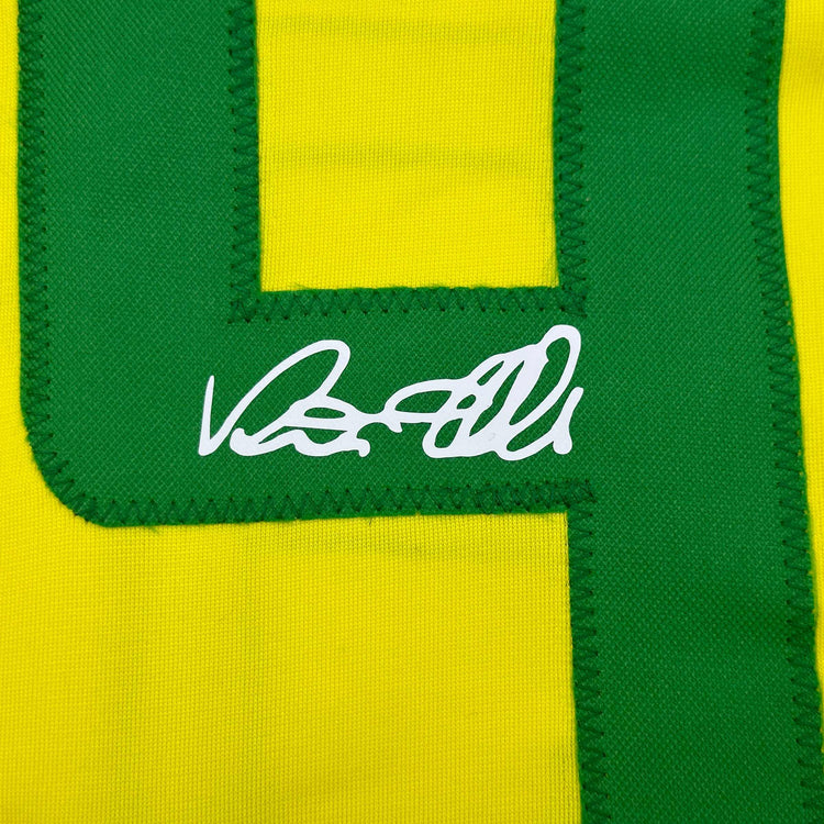 Facsimile Autographed Ronaldo Nazario Brazil Yellow World Cup Reprint Laser Auto Soccer Jersey Size Men's XL