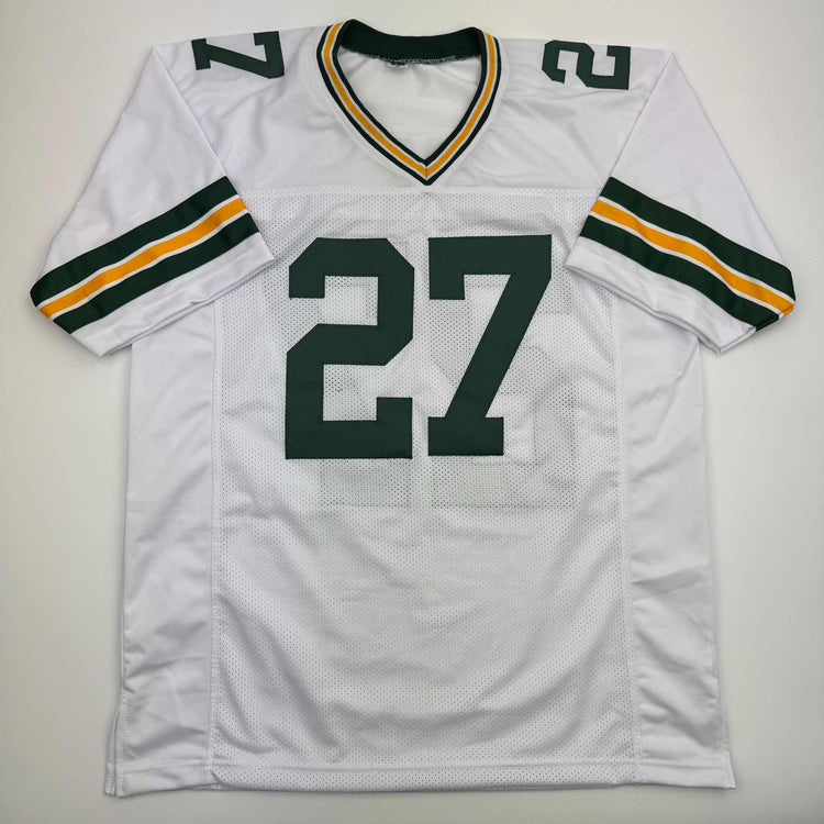 Autographed/Signed Eddie Lacy Green Bay White Football Jersey JSA COA