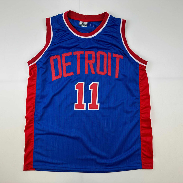 Facsimile Autographed Isiah Thomas Detroit Blue Reprint Laser Auto Basketball Jersey Size Men's XL