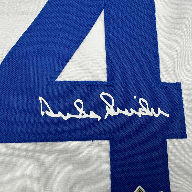 Facsimile Autographed Duke Snider Brooklyn Los Angeles LA White Reprint Laser Auto Baseball Jersey Size Men's XL