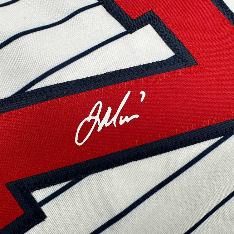 Facsimile Autographed Joe Mauer Minnesota Pinstripe Reprint Laser Auto Baseball Jersey Size Men's XL