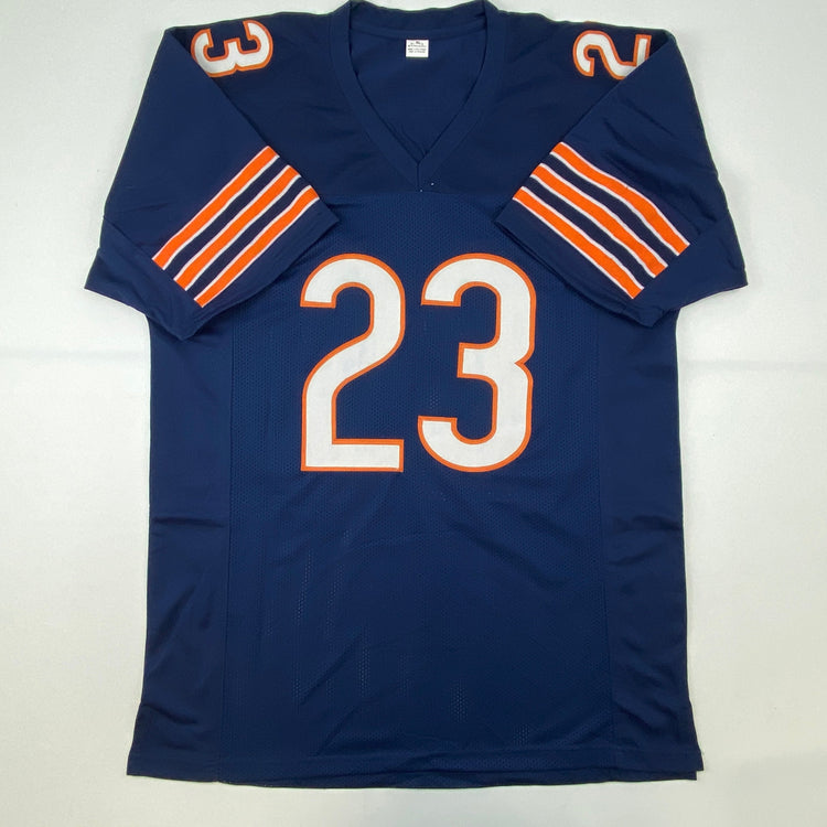 Autographed/Signed Devin Hester Chicago Blue Football Jersey JSA COA