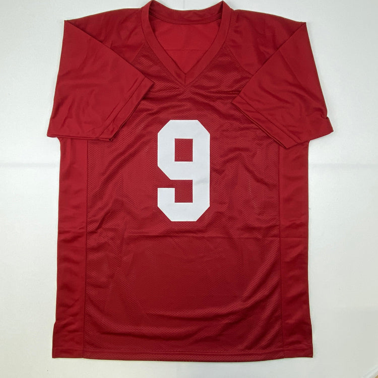 Autographed/Signed Bryce Young Alabama Red College Football Jersey Beckett BAS COA