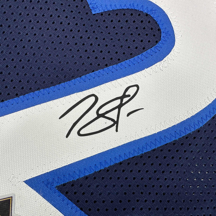 Facsimile Autographed Karl-Anthony Towns Minnesota Blue Reprint Laser Auto Basketball Jersey Size Men's XL